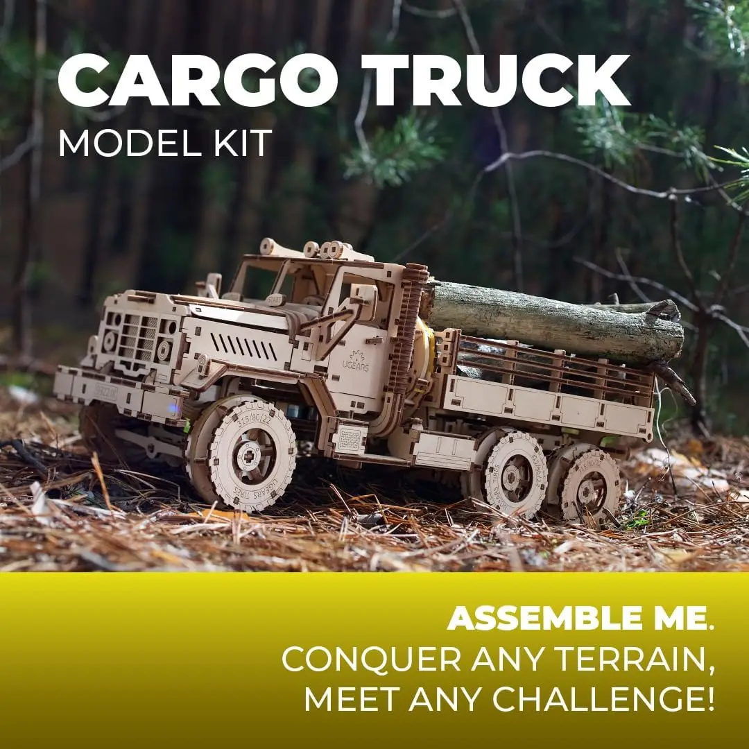 Quebra-cabeças 3D de madeira para adultos - Kits de carros modelo de caminhão de carga para adultos Quebra-cabeças de madeira 3D para adultos - Hobbies para homens para construir Spr