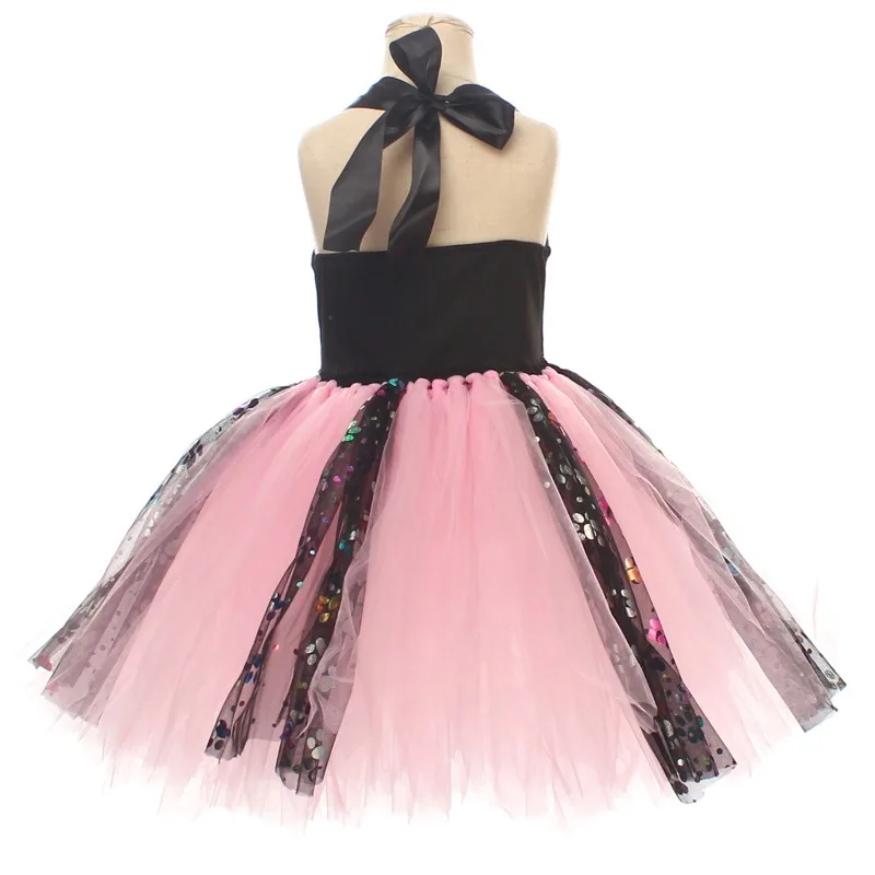 Niedliches rosa-schwarzes Katzenkleid für Kinder, Cosplay-Tutu-Rock, Tanzkostüm, Ohren, Schleife, Schwanz, Mädchen-Performance-Outfit, Geburtstagsparty-Outfit, Geschenk – Detail 12
