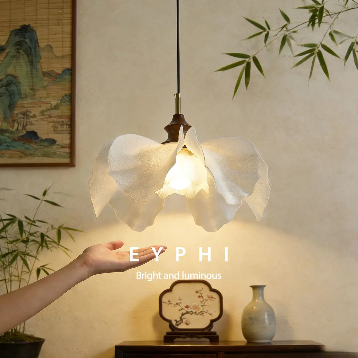 Middle ancient French style restaurant pendant lamp aesthetic petal high-end feeling bedroom study dining table lighting