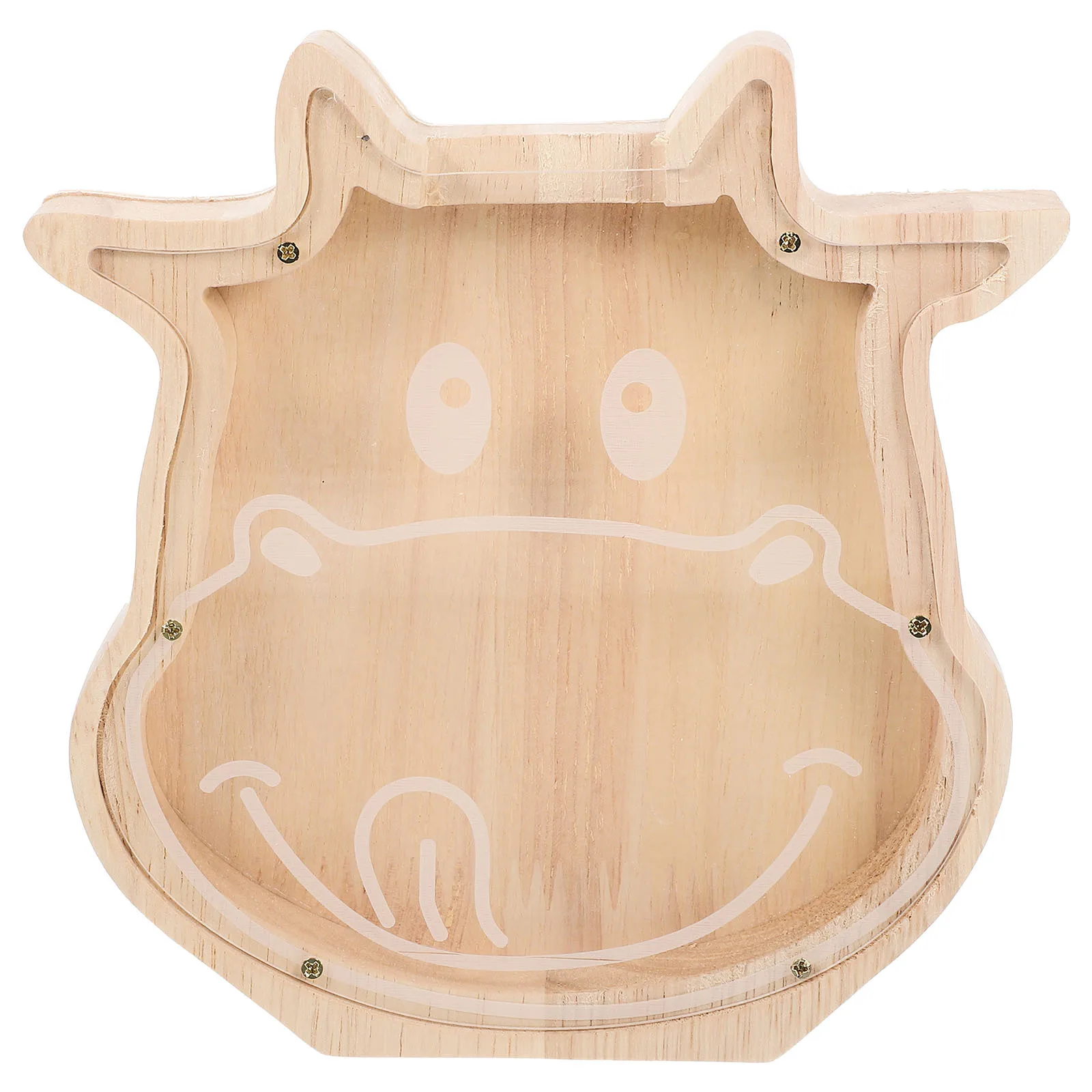 الكرتون البقرة عملة البنك سعة كبيرة خشبية الحيوان حصالة على شكل حيوان للأطفال توفير المال صندوق سطح المكتب ديكور المنزل هدية #3