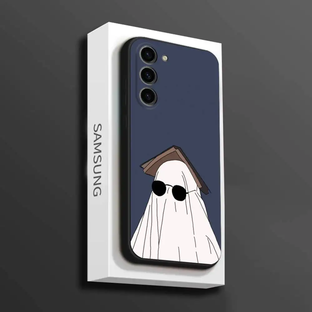 Coque de téléphone fantôme mignon pour Samsung Galaxy A 73,72,51,53,52,71,22,5G, Note, J7,8,9, coque noire souple