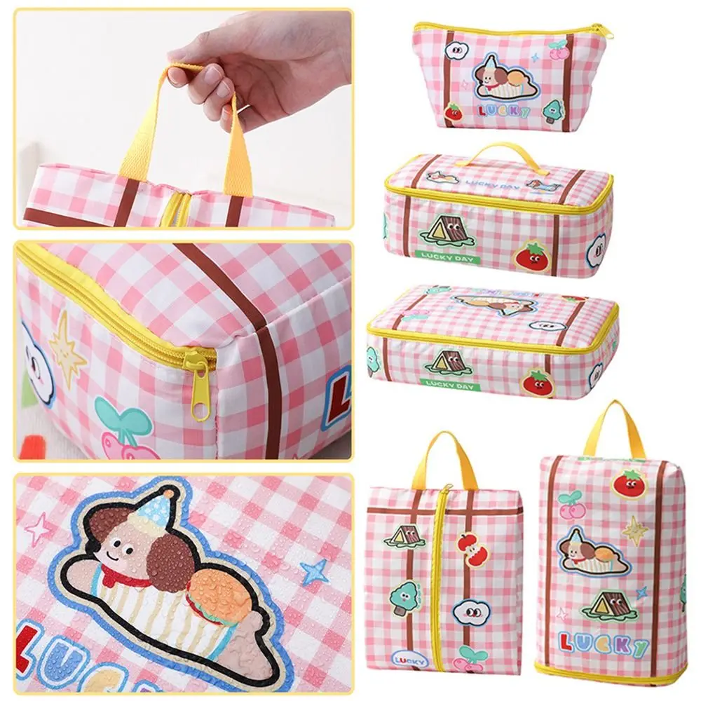 

5Pcs/set Cartoon Makeup Travel Bag Portable Large Capacity Cosmetic Organizer Breathable Waterproof Travel Storage Case