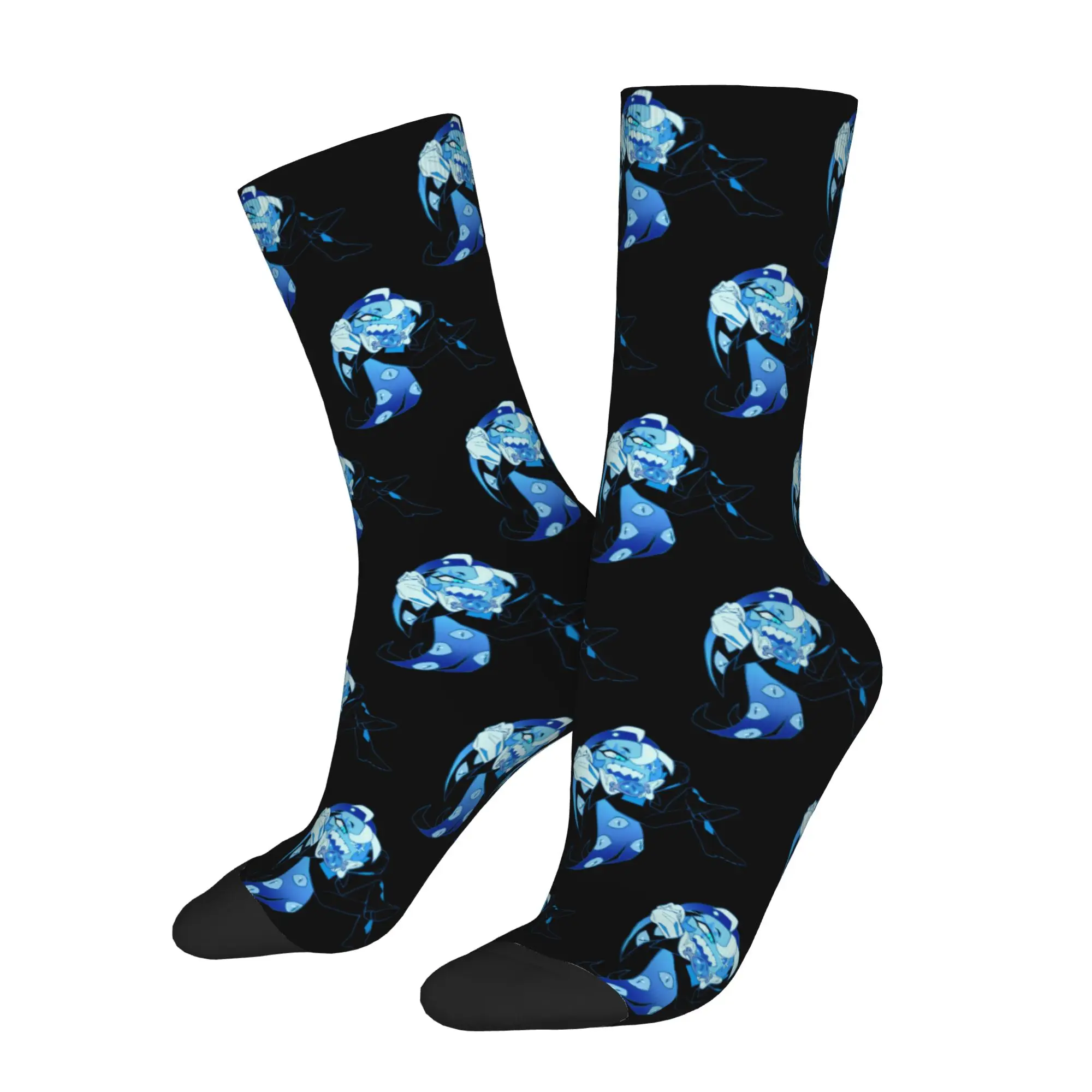 Colorful Shadow Milk Cookie Run Kingdom Skateboard Socks Cute Cartoon Anime Polyester Middle Tube Socks for Women Men Non-slip