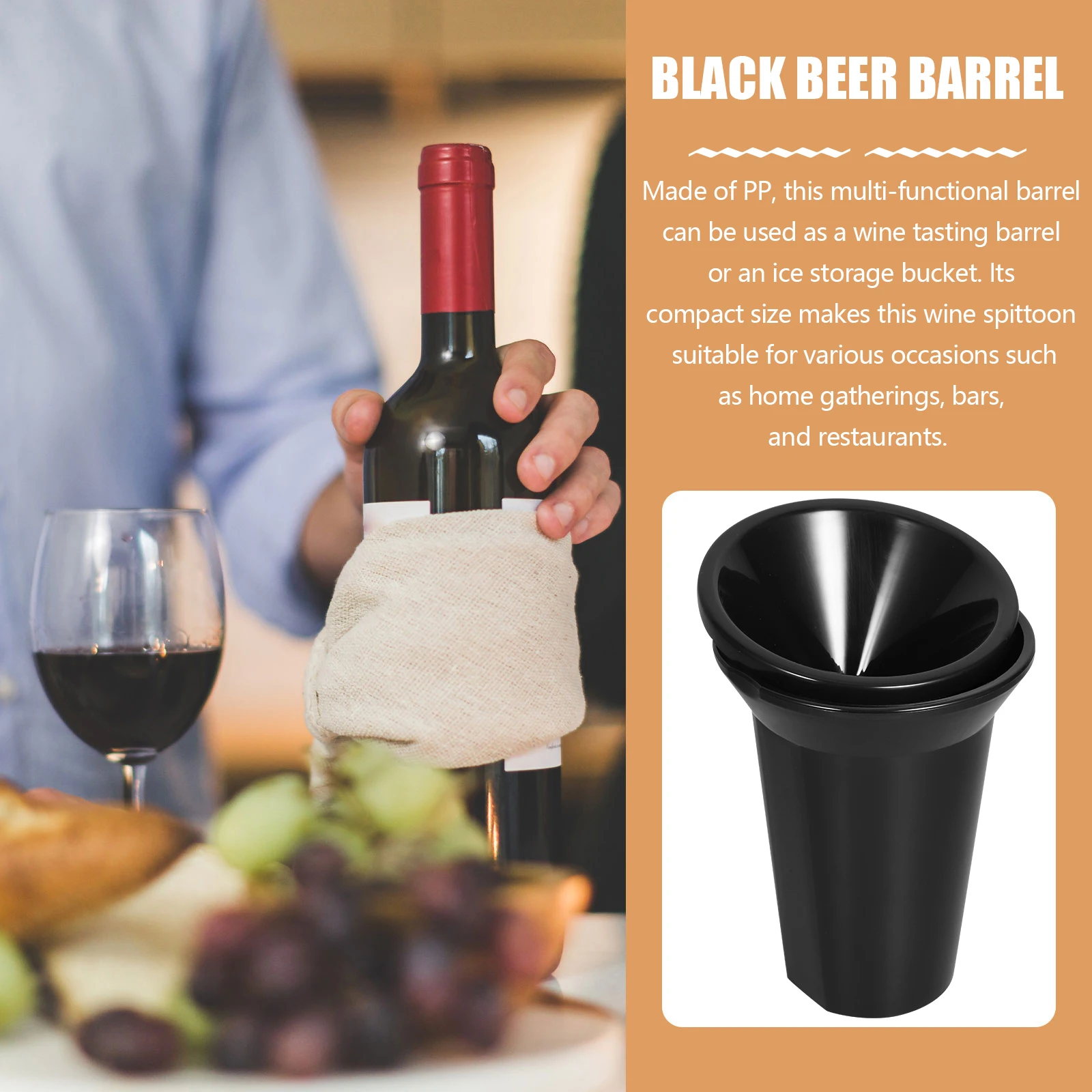 

Portable Wine Spittoon Ice Storage Bucket For Tasting Party Bar Home Plastic Spitting Barrel Round Dual Ears Cocktail