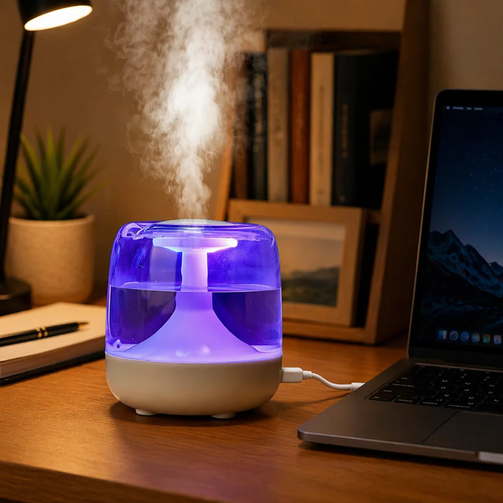 5V Portable Desktop Mini Humidifier Aromatherapy Ultrasonic Technology Mechanical Colorful LED Lights Cool Mist Household Car