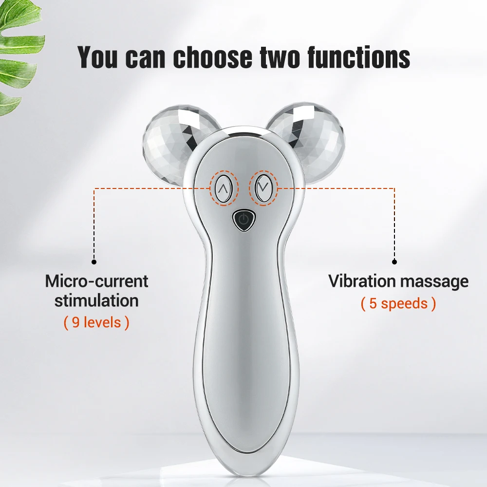 EMS Micro-strom 3D Roller Gesicht Massager V-Form Dünne Gesicht Hebe Falten Entfernung Vibration Elektrische Gesichts Massage gerät