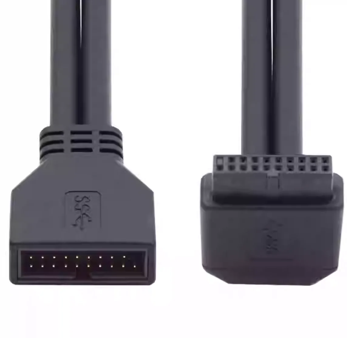 Codo frontal del chasis de alta velocidad, Cable de extensión de 90 grados, 20 pines y 19 pines, placa base USB 3,0, 20 pines IDC macho a hembra, Cable de datos M/F