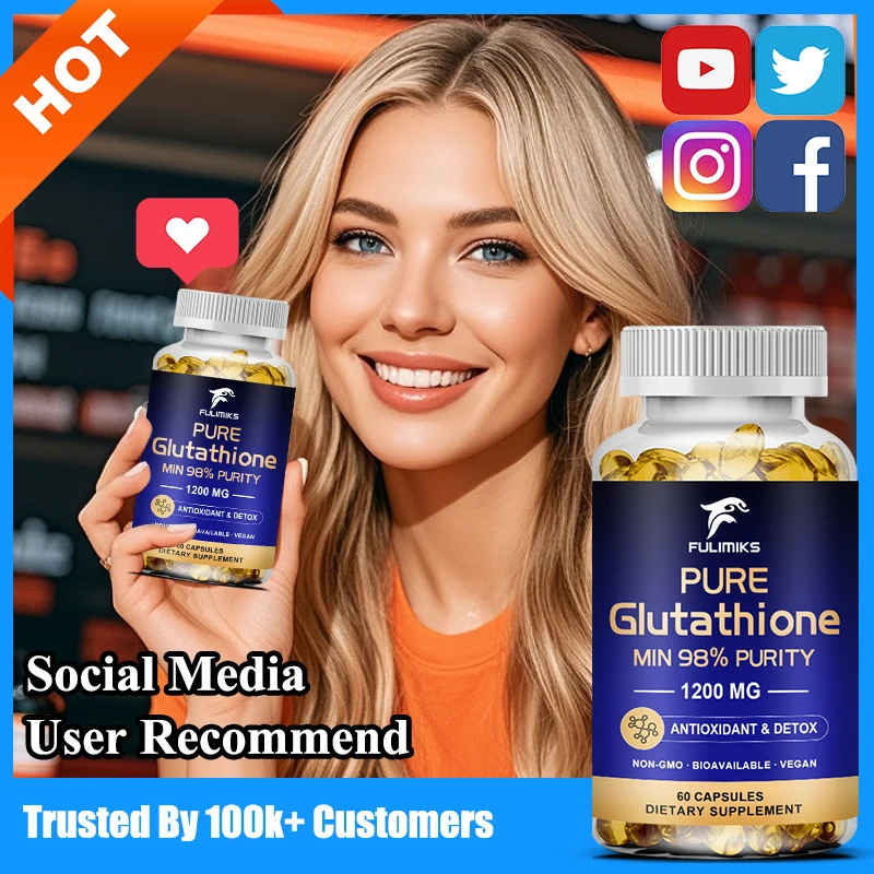 

Добавка из чистого глутатиона, для мощного борьбы со старением, выцветания темных пятен, сияющей кожи, здоровья печени и общего здоровья, без ГМО