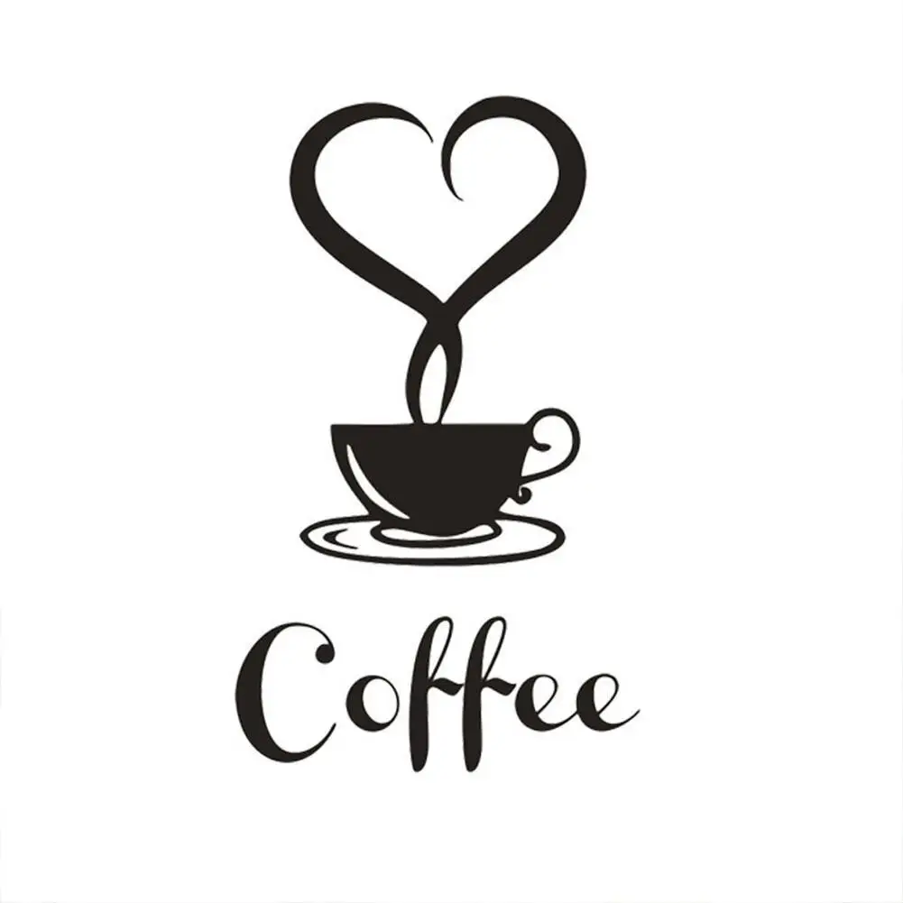 [ Ready Stock ] Wall Sticker Coffee Cup Pattern Pvc Kitchen Oil-proof Anti-fouling Home Decoration Sticker