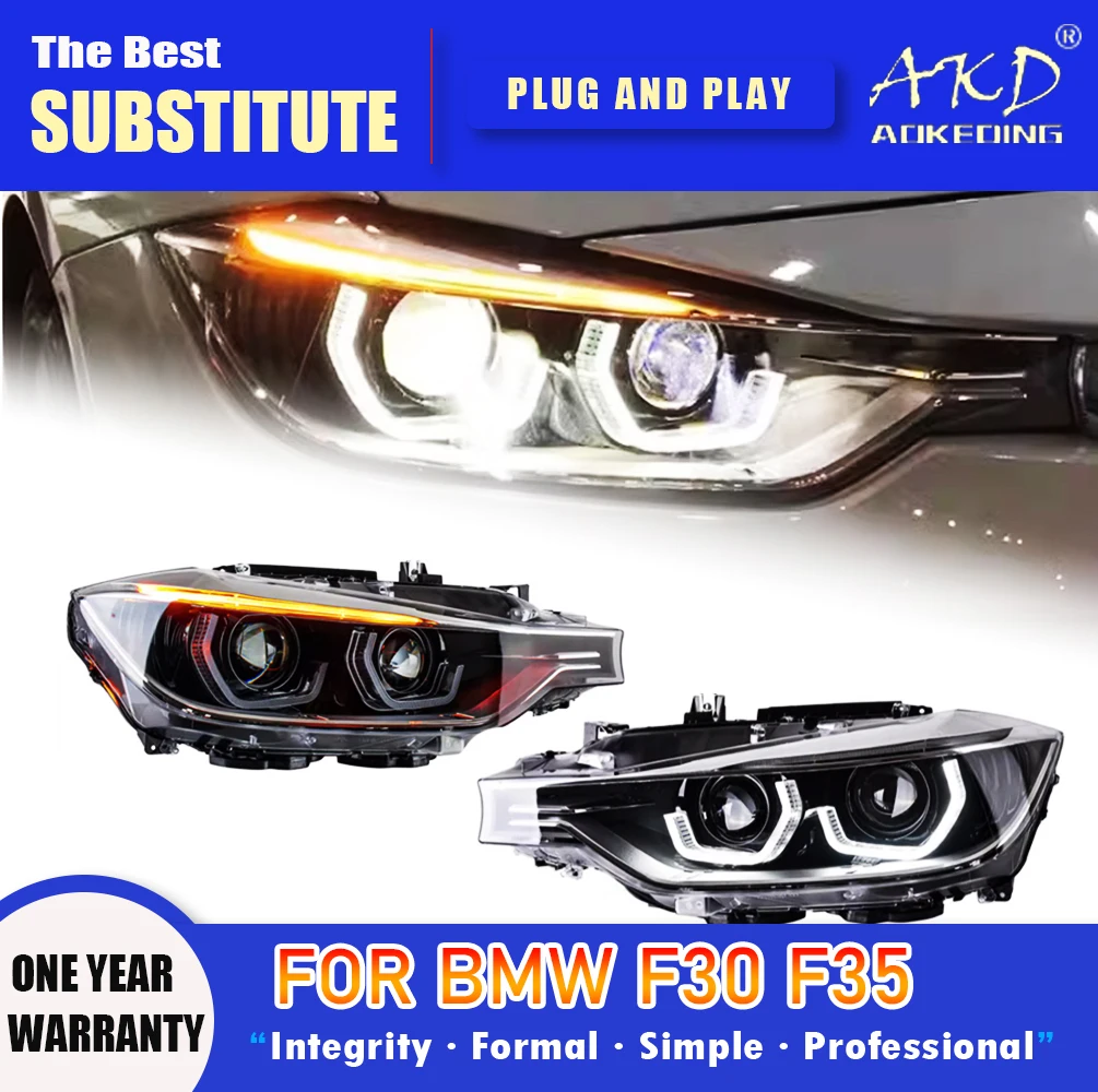 

AKD Head Lamp for F30 LED Headlight 2013-2019 F35 F80 M3 Headlights 320i 325i DRL Turn Signal High Beam Angel Eye Projector Lens