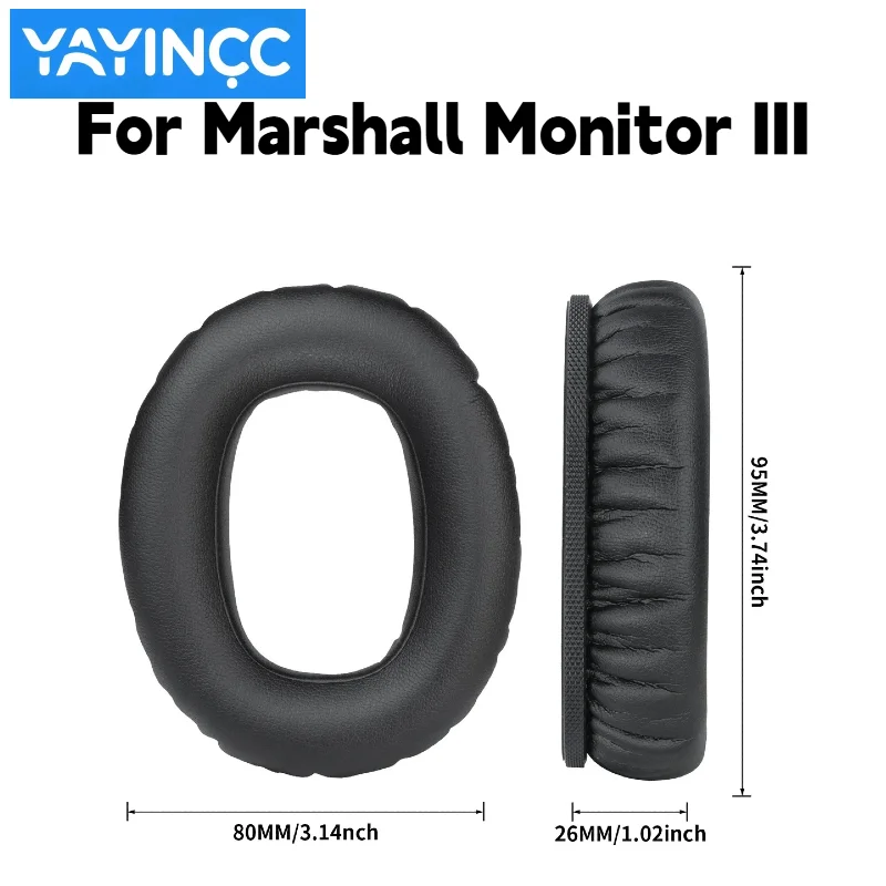 YAYINCC Ersatz-Ohrpolster aus Protein-Skin-Memory-Schaum mit Schnalle für Marshall Monitor IIl Kopfhörer, Ersatzteile für Ohrmuscheln – Detail 2