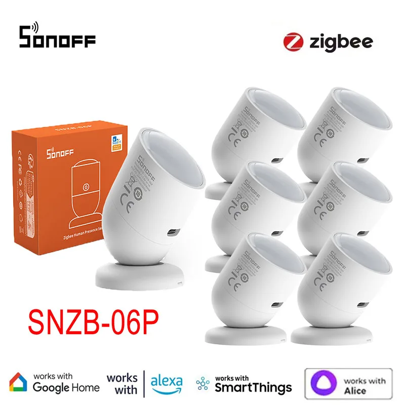 

Sonoff SNZB-06P Zigbee Human Presence Sensor 5.8GHz Microwave Radar Light Sensing Smart Home Automation for Google Alexa Alice