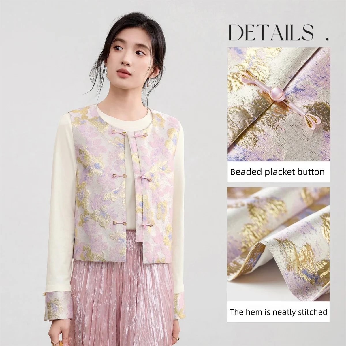 Sentubila mulher jaqueta coletes vento nacional estilo chinês em torno do pescoço colete de três cores superior curto sem mangas colete 153jd1942