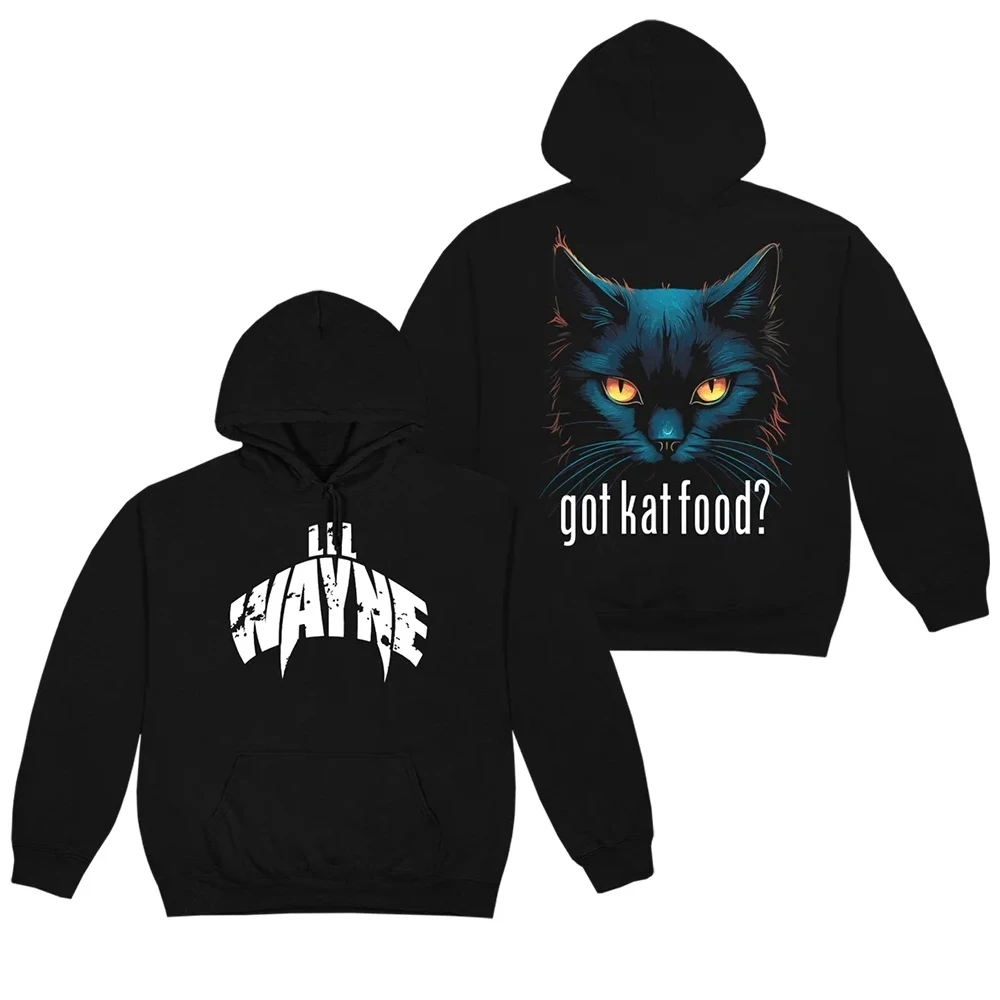 Lil Wayne Got Kat Food Hoodie 2023 World Tour Merch Hip Hop Rapper Long Sleeve Black Sweatshirts Women Men Fashion Clothes