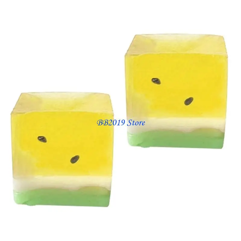 Q0KB حزمة من 2 بطيخ الجليد كتلة الضغط الضغط على التخفيف من الإجهاد لينة بطيئة الصعود الصعود اللعب للأطفال البالغين الاسترخاء