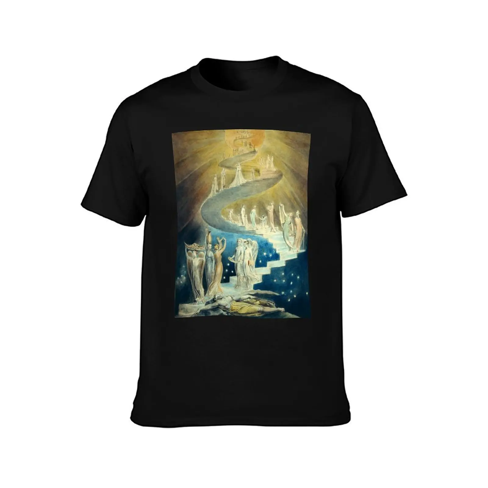 William Blake Jacob's Ladder T-Shirt Summer Casual Cotton Tee Oversized Streetwear Tops Vintage Graphic Print 100% Cotton