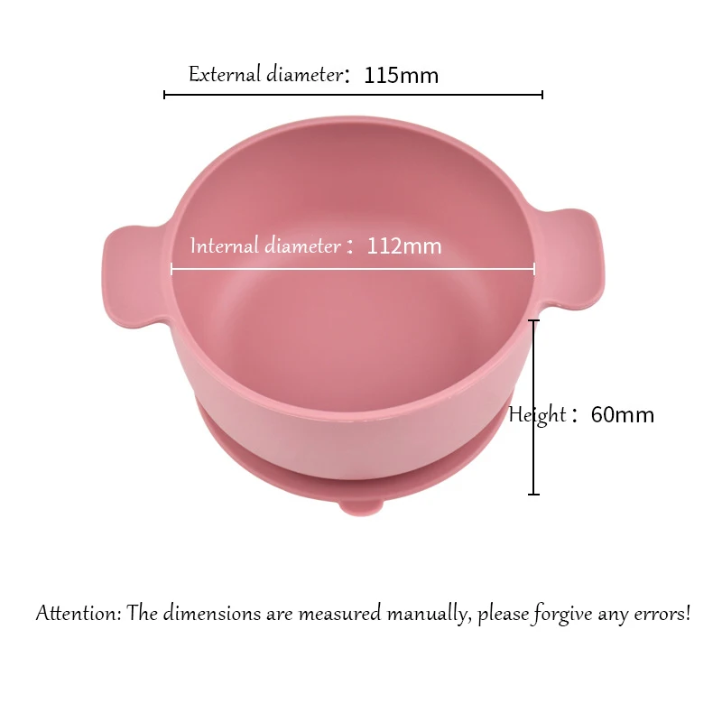 Baby's Autonomous Eating Training Talheres, Tigela de comida complementar, alças duplas, ventosas, crianças Anti Drop Bowl