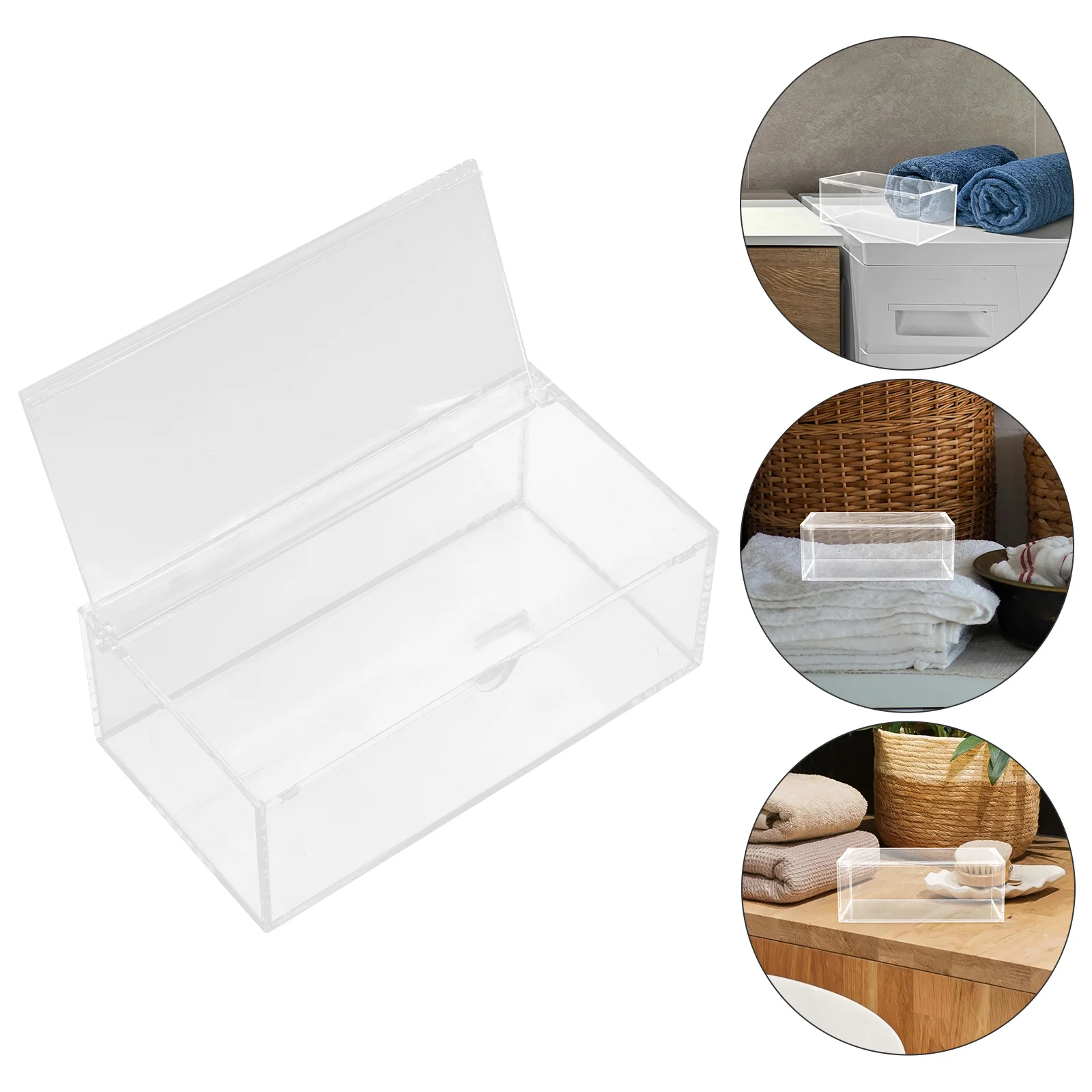 Dryer Sheet Box Laundry Room Organizer Pad Clear with Lid Containers Organization and Storage Dishwasher Pod Holder