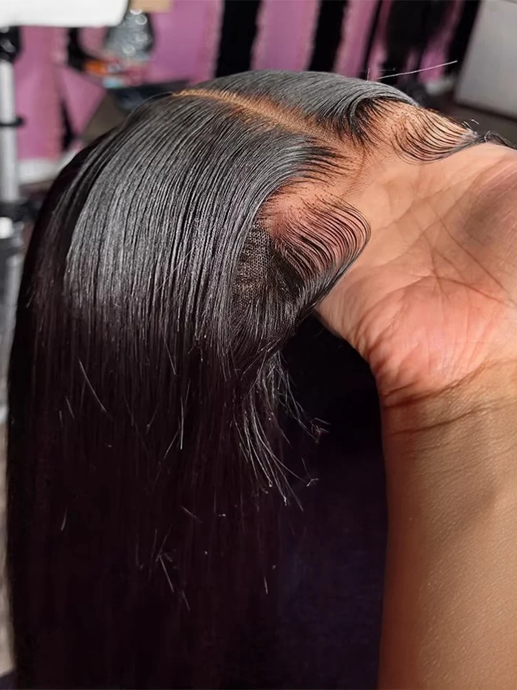 

Накладные парики из 100% натуральных человеческих волос, плотность 300, без клея, идеально прямые, с предварительно нарезанным кружевом 13x4 и 7x5, готовые к носке, 40-46 дюймов, из натуральных волос для женщин.