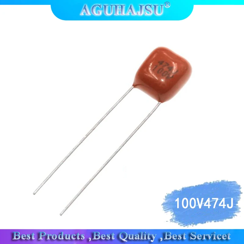 10PCS 100V474J 0.47UF 5% Pitch 5mm 470nf 474 100V CBB Polypropylene film capacitor