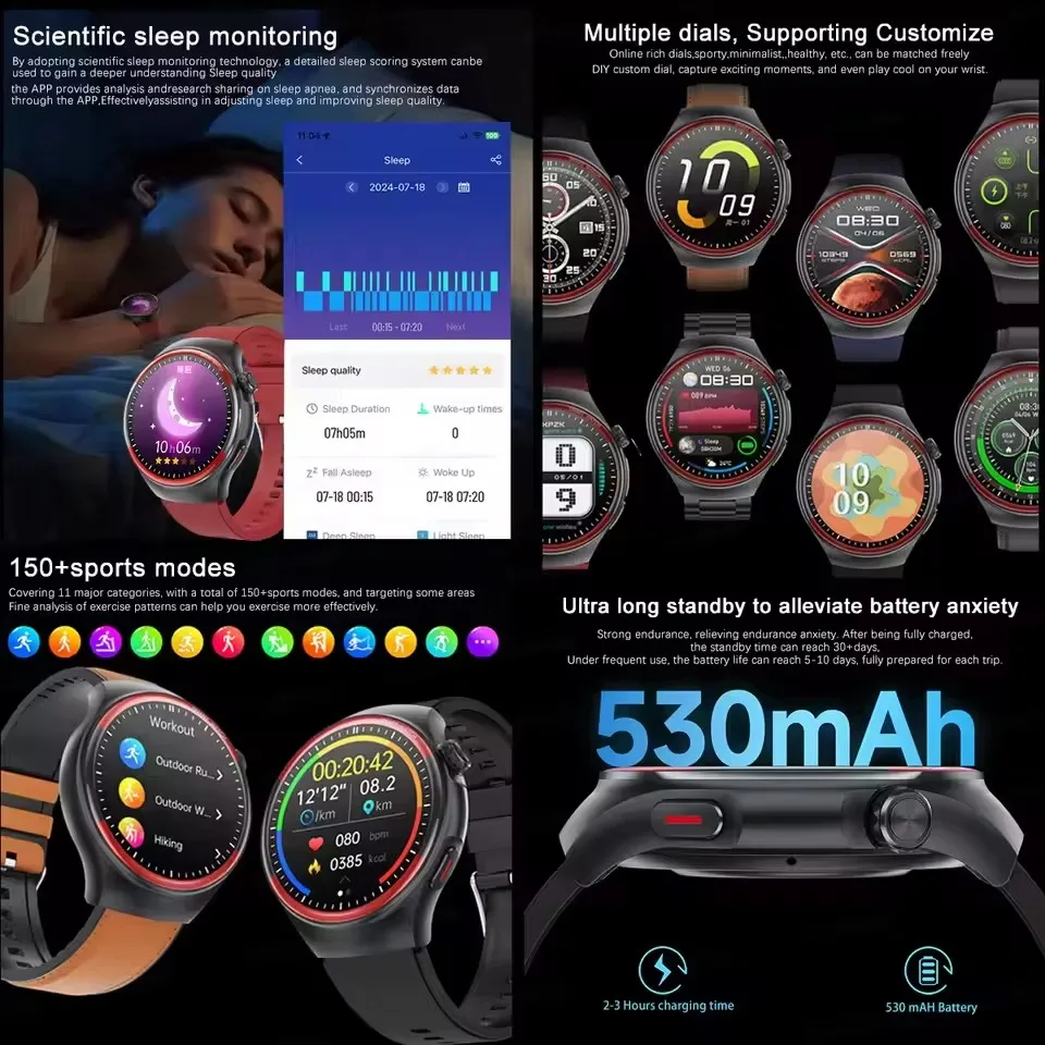 Новинка 2024 года для XIAOMI, умные часы с точным измерением для мужчин и женщин, кровяное давление, температура, NFC, Bluetooth, звонки, здоровье, умные часы