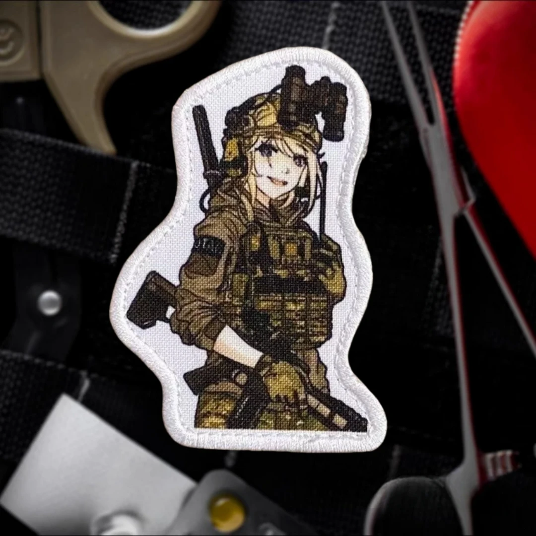 Girls' Frontline Weeb Patch Tactical Morale Badge Skyrim Serana Armband Special Girl Hook Loop Badge Backpack Decoration Sticker