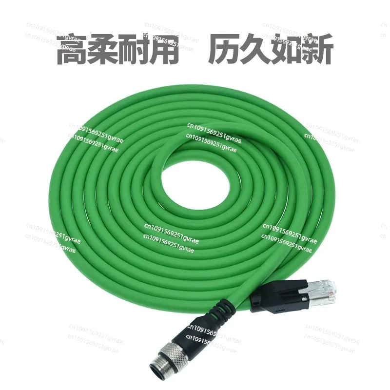 M12 to RJ45 industrial Ethernet cable 4-core A-type D-type X-type coding compatible sensor cable