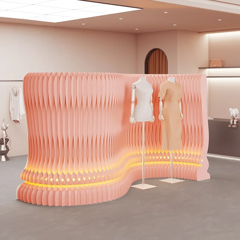 Yicheng Beauty New Cloud Room Divider Folding Portable Wedding Display Shelf Against Wall Exhibition Store Display Rack
