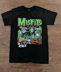 Misfits The Attack Skeleton Grim Reaper Pumpkin Field T Shirt