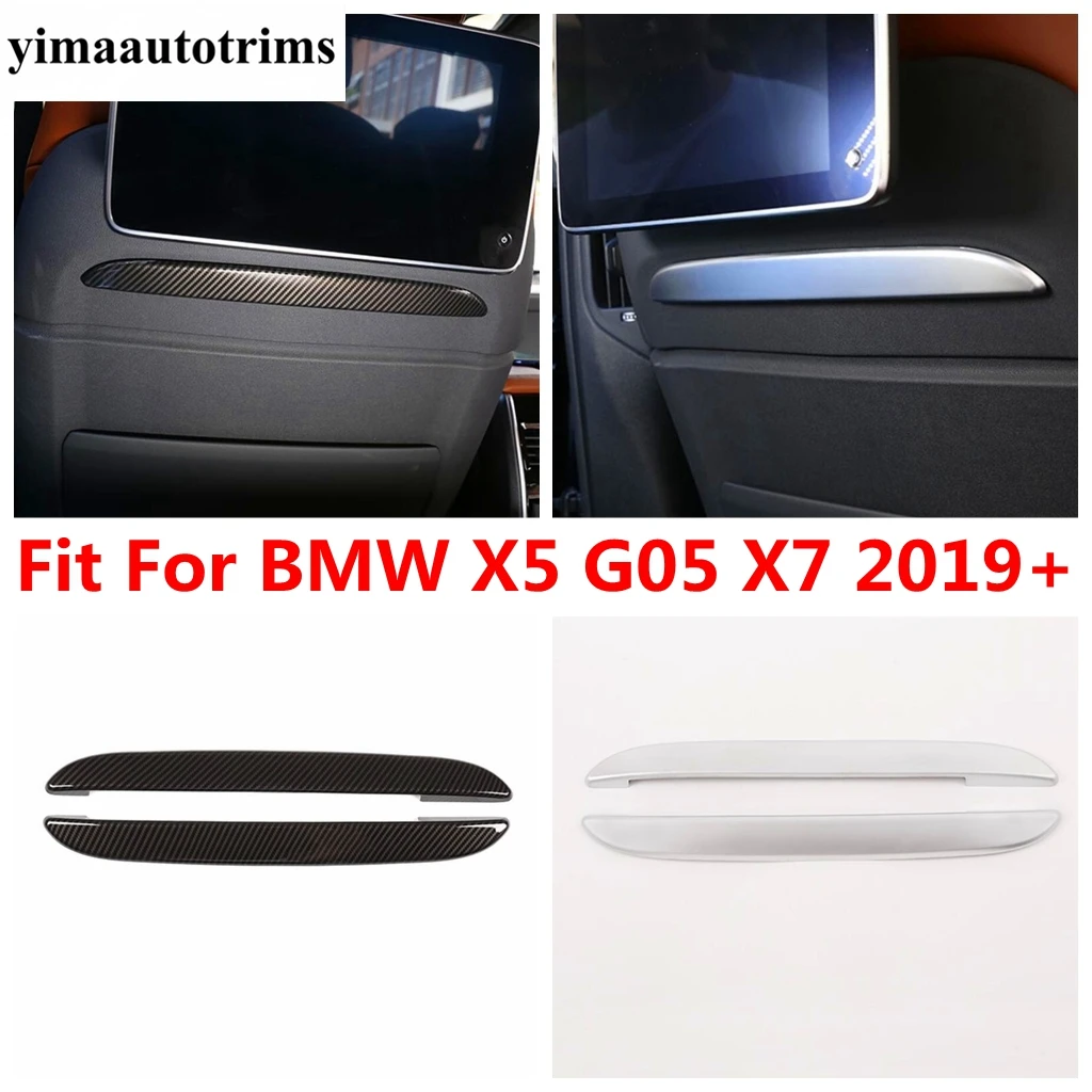 

Seat Rear Back Board Panel Strip Sequins Decoration Cover Trim Carbon Fiber Interior Accessories For BMW X5 G05 X7 2019 - 2024