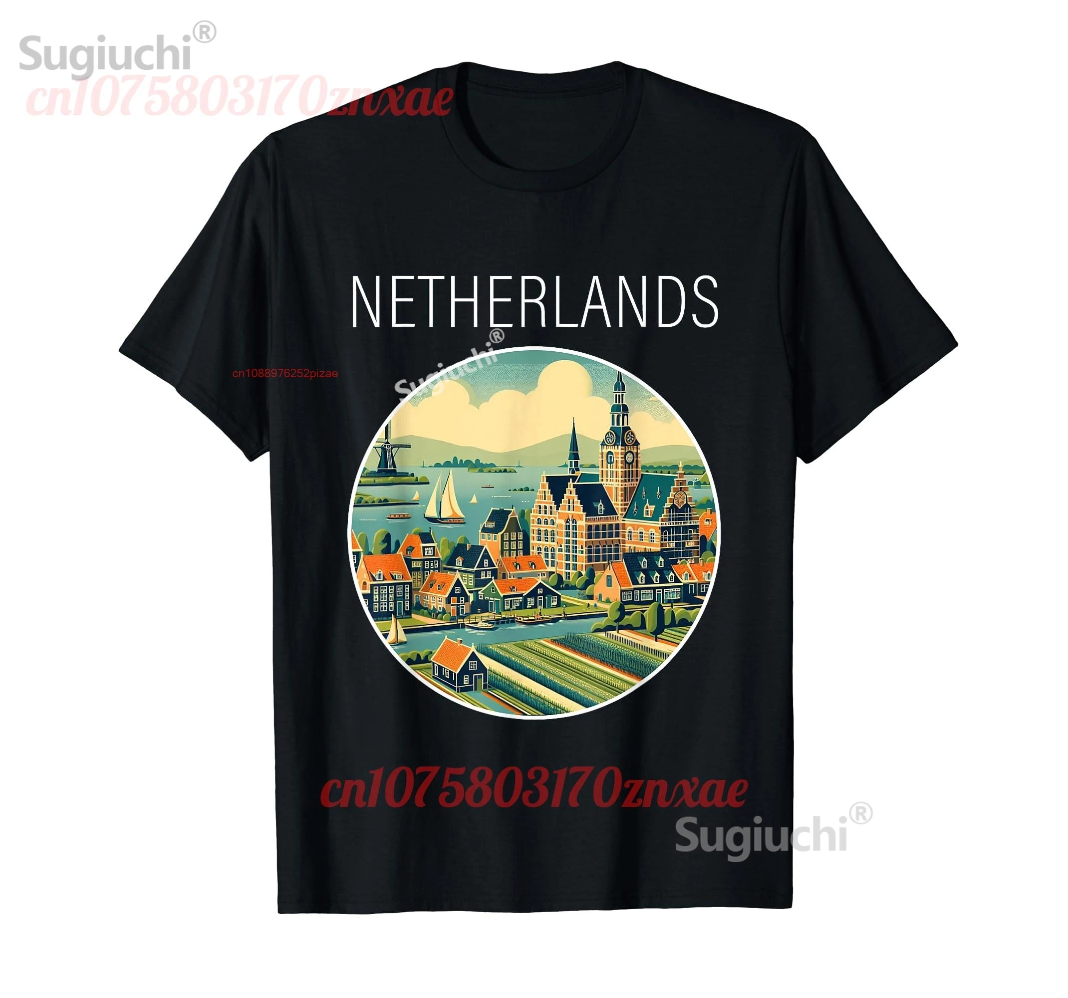 

Футболка из 100% хлопка с пейзажами в стиле ар-деко, мужские и женские футболки унисекс, размер S-6XL