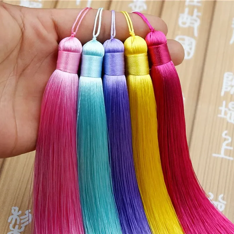 

1/2Pcs Tassels Silky Handmade Soft Tassels 12CM Crafts Tassels with Cord Loop for DIY Crafts Jewelry Making Accessories