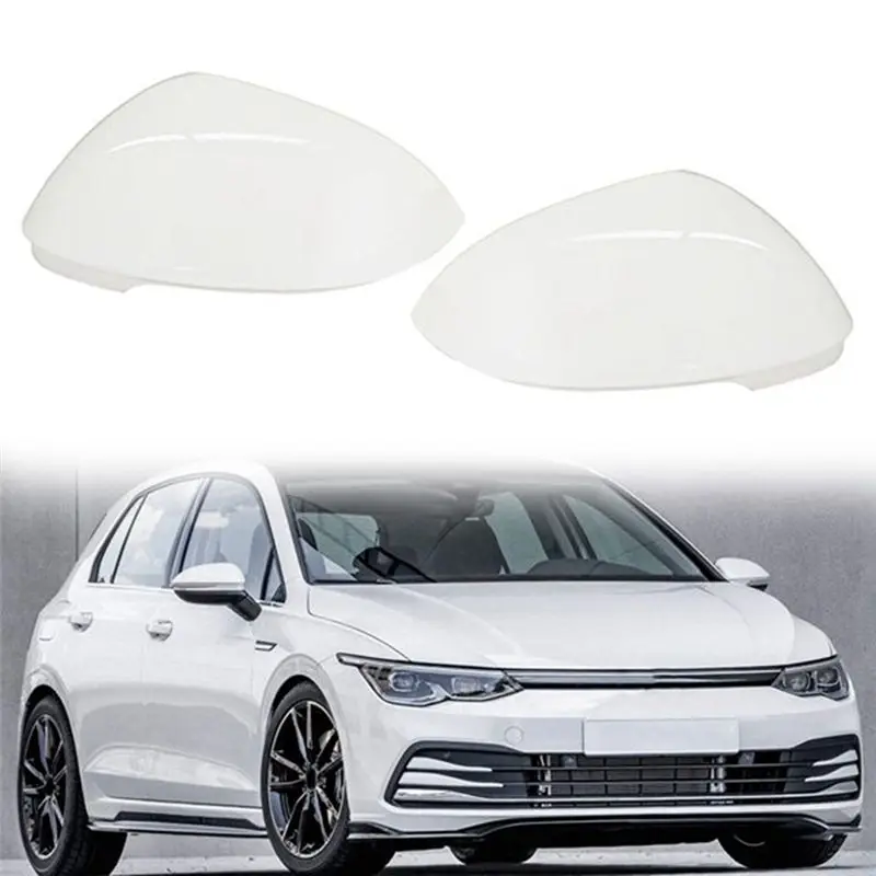 5H0857537 Car White Rearview Side Glass Mirror Cover Trim Rear Mirror Covers Shell For VW Golf 8 MK8 2021 2022 Replacement Parts