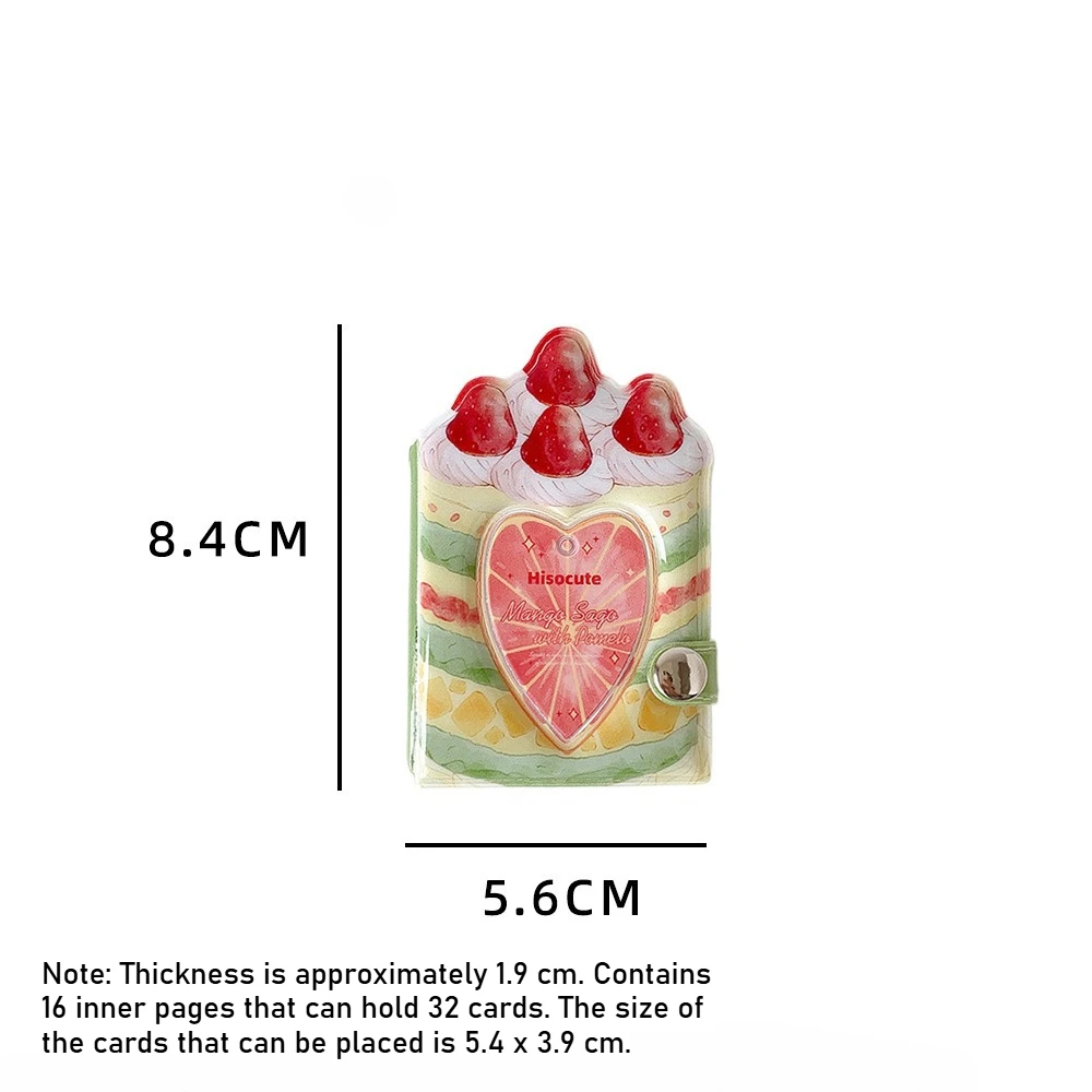 Girl Cartoon 2 Inch Strawberry Pendant Mini Album Photobooth ID Photo Storage Book Student Kpop Card Binder - view 6