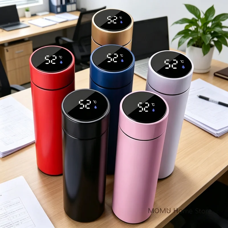 500ML Intelligent Temperature Control Thermos Bottle, Keep Cold & Hot Sports & Car Insulated Cup, Vacuum Thermal Mug