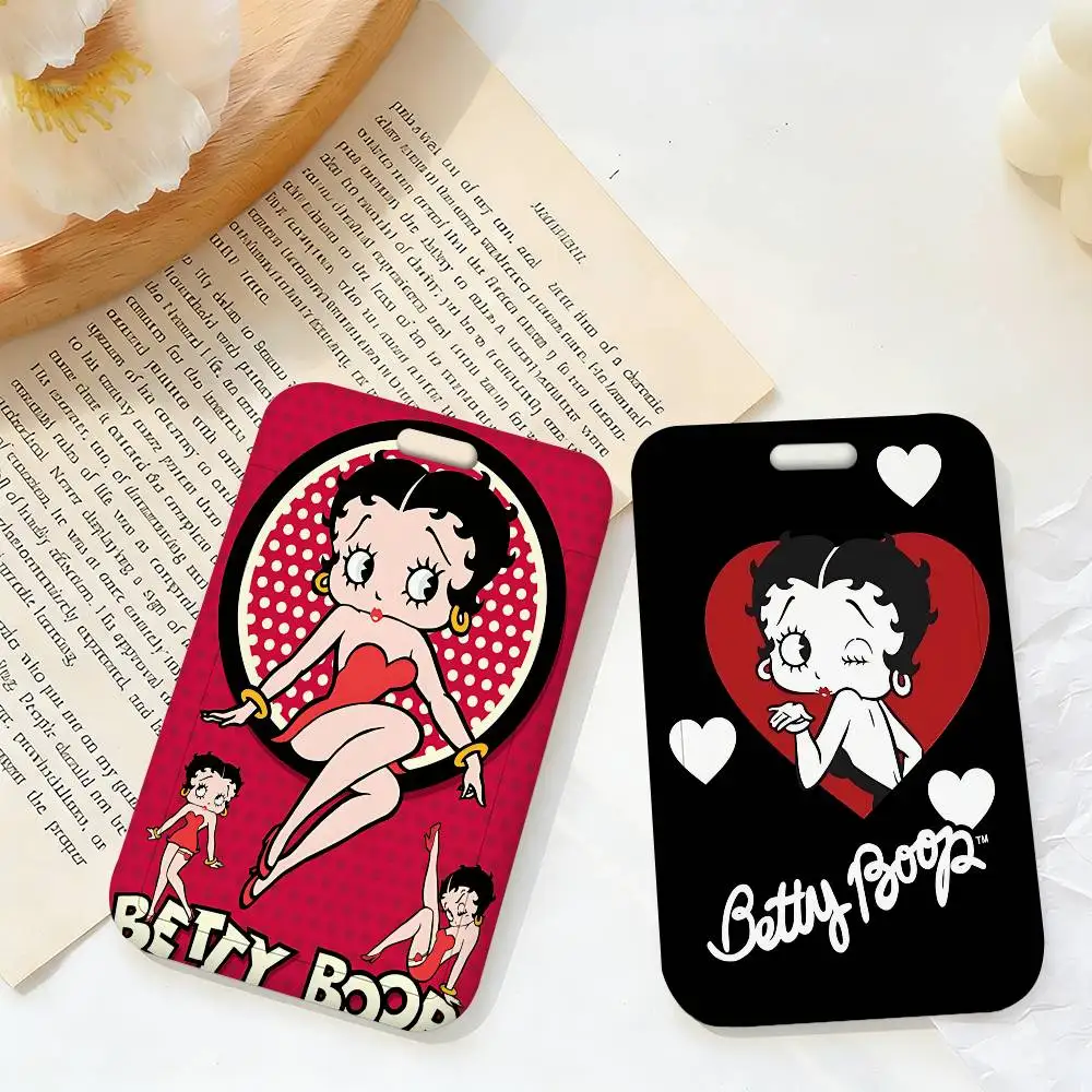 Beautiful Girl Animation B-Betty B-Boop Badge Holder PVC Material ID Card Case for Work Nurse Key & Wallet