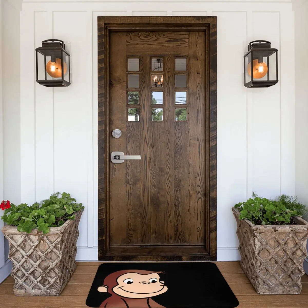 Curious George Cute Doormat Bathroom Rectangle Soft Carpet Entrance Home Living Room Brown Monkey Anti-slip Floor Rug Door Mat