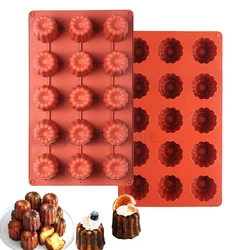 15-Cavity Canele Silicone Mold Nonstick Canneles Cake Pan Muffin Cupcake Baking Tray DIY Pudding Mousse Cake Decorating Tools