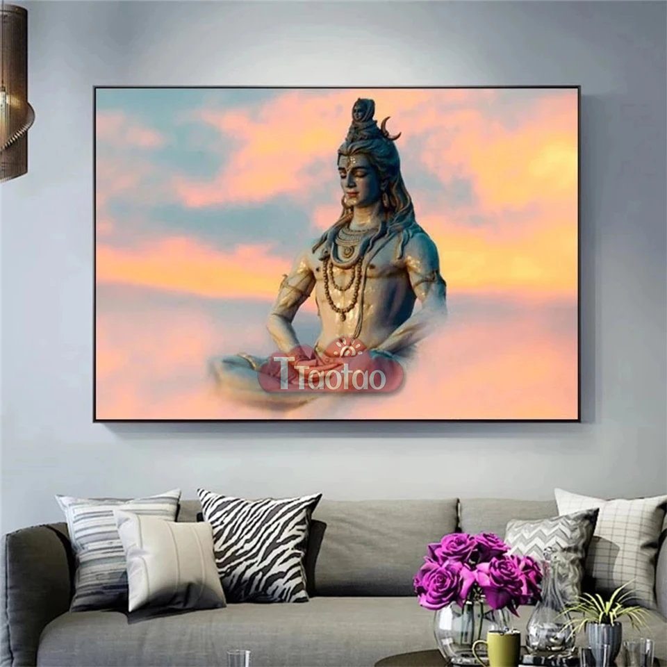 5D Religione Signore Shiva Ritratto Pittura Diamante Arte Della Parete Dei Indui Casa Decorativa Induismo Fai Da Te Punto Croce Mosaico Ricamo