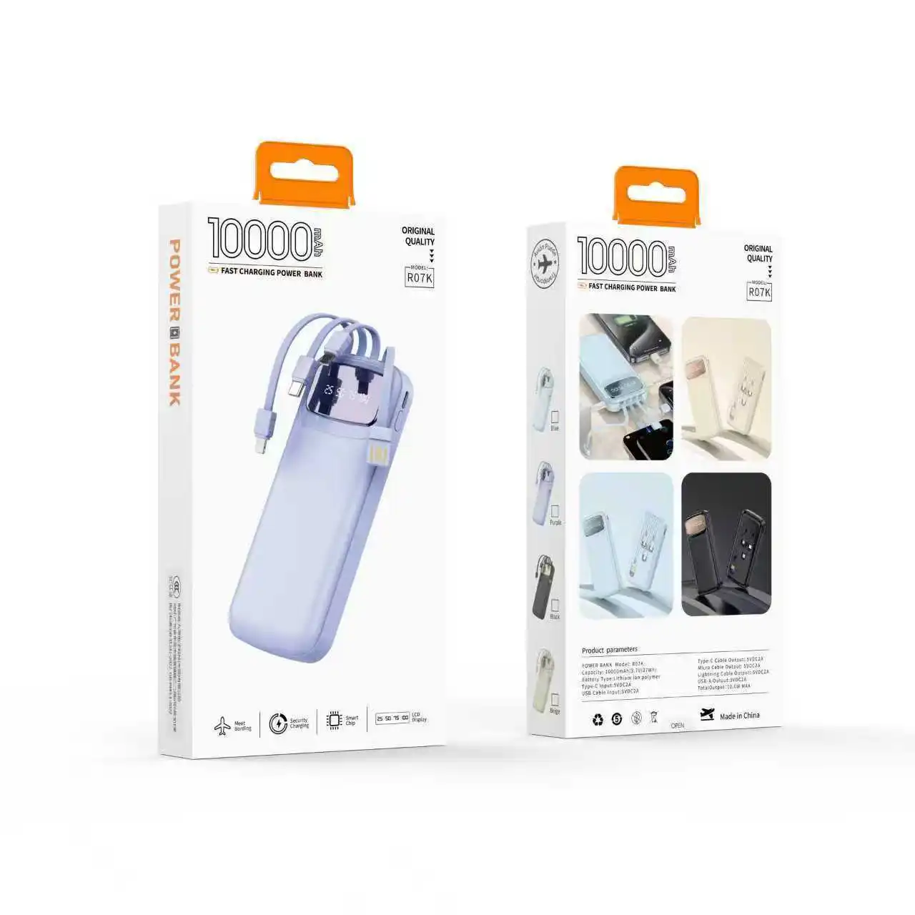 

Цифровой дисплей Power Bank CCC емкостью 20000 мАч со встроенным кабелем Type-C для IPhone Xiaomi Samsung Huawei