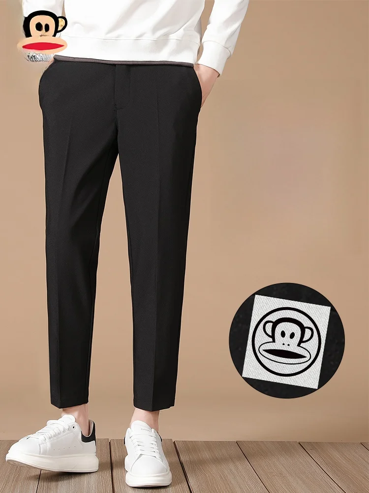 

PaulFrank Busin Drapey Men's Casual Pants Spring New Sle Nine Points Loose Straight Leg Zipper mid Waist Casual Trousers