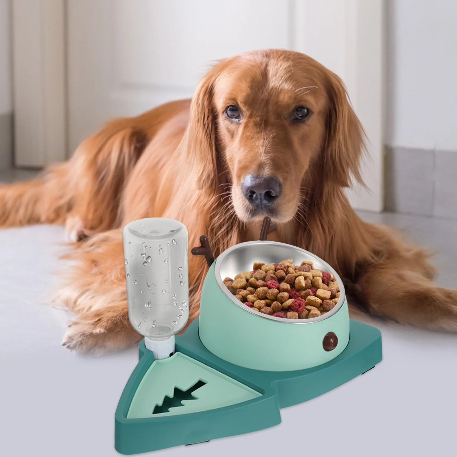 

Slow Food Bowl Dog Water Dish Silicone Detachable Pet Feeder Slowing Feeding Suction