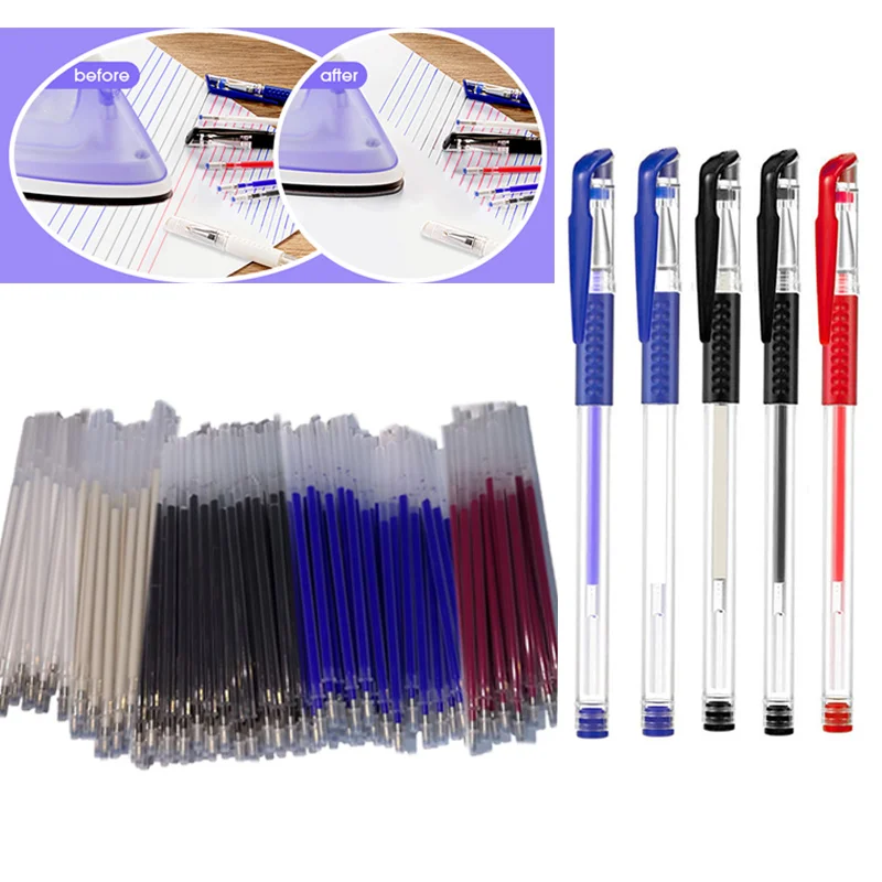 10/50pcs Heat Erasable Fabric Marking Pen Refill Black White Beige Red Blue High Temperature Disappear Sewing Dressmaking