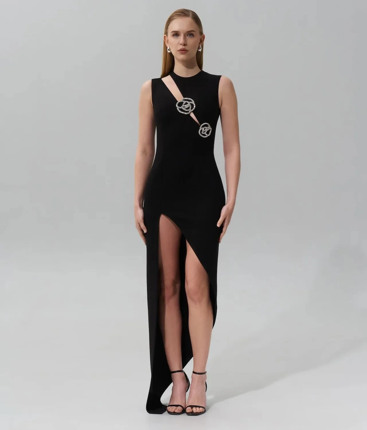 2025 Summer New Evening Party Dress Wmen Elegant Sexy Cut Out Appliques Open Leg Asymmetric Dresses One Piece Celebrity Gala