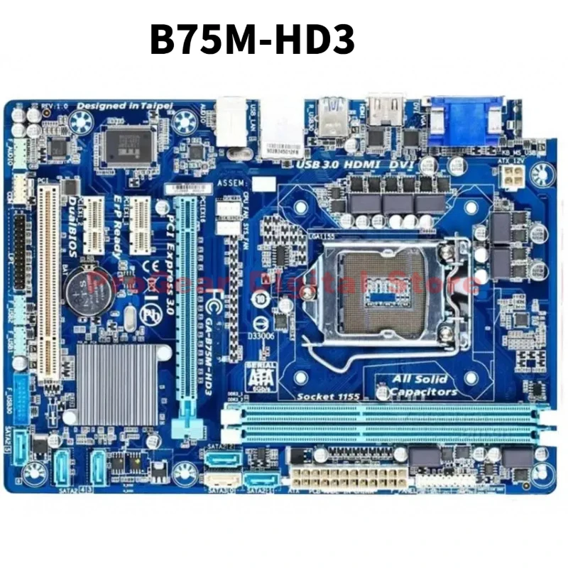 

Материнская плата GIGABYTE B75M-HD3 LGA 1155 DDR3 mATX для процессоров Intel 2-го/3-го поколения Core i7/i5/i3/Pentium/Celeron