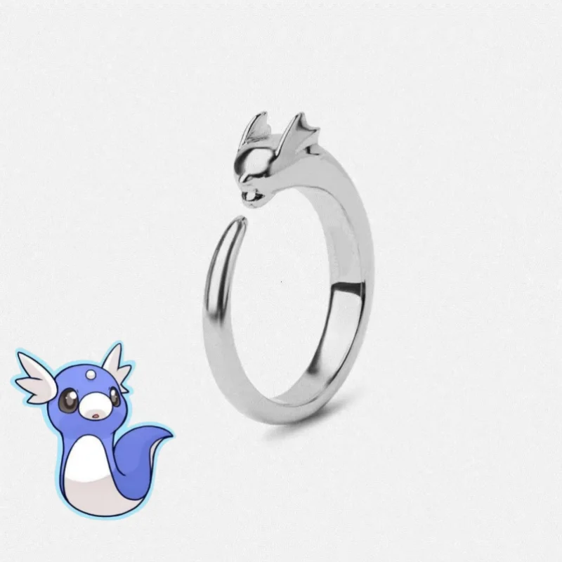 

Pokemon Dratini Gengar Ring Jewelry Opening Adjustable Couple Fashion Cartoon Animation Ring Peripheral Accessories Niche Gift