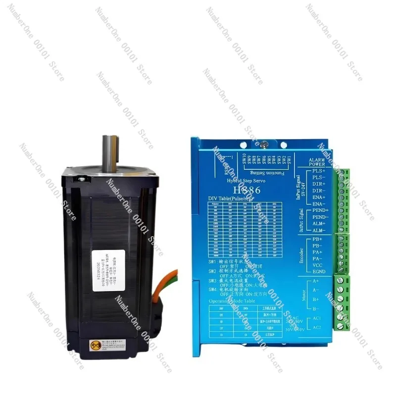 

Комплект шагового двигателя с замкнутым контуром, от 4,5 до 12,5 Нм с драйвером HS86HV, высокоточный шаговый двигатель для промышленной автоматизации