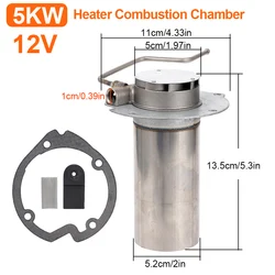 12V Diesel Parking Heater Burner Insert Torches Combustion Chamber Combustor Gasket 5KW For Car Truck Camper Heater Accessories