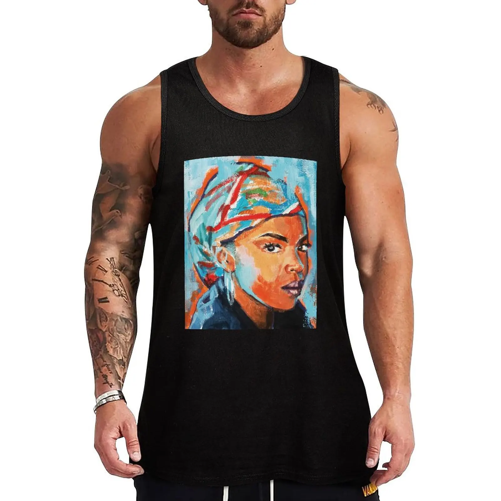 Lauryn Hill Pop Art - Hip Hop Gift - Rap Decor - Rap Music Tank Top gym clothes man fitness sleeveless Male clothes