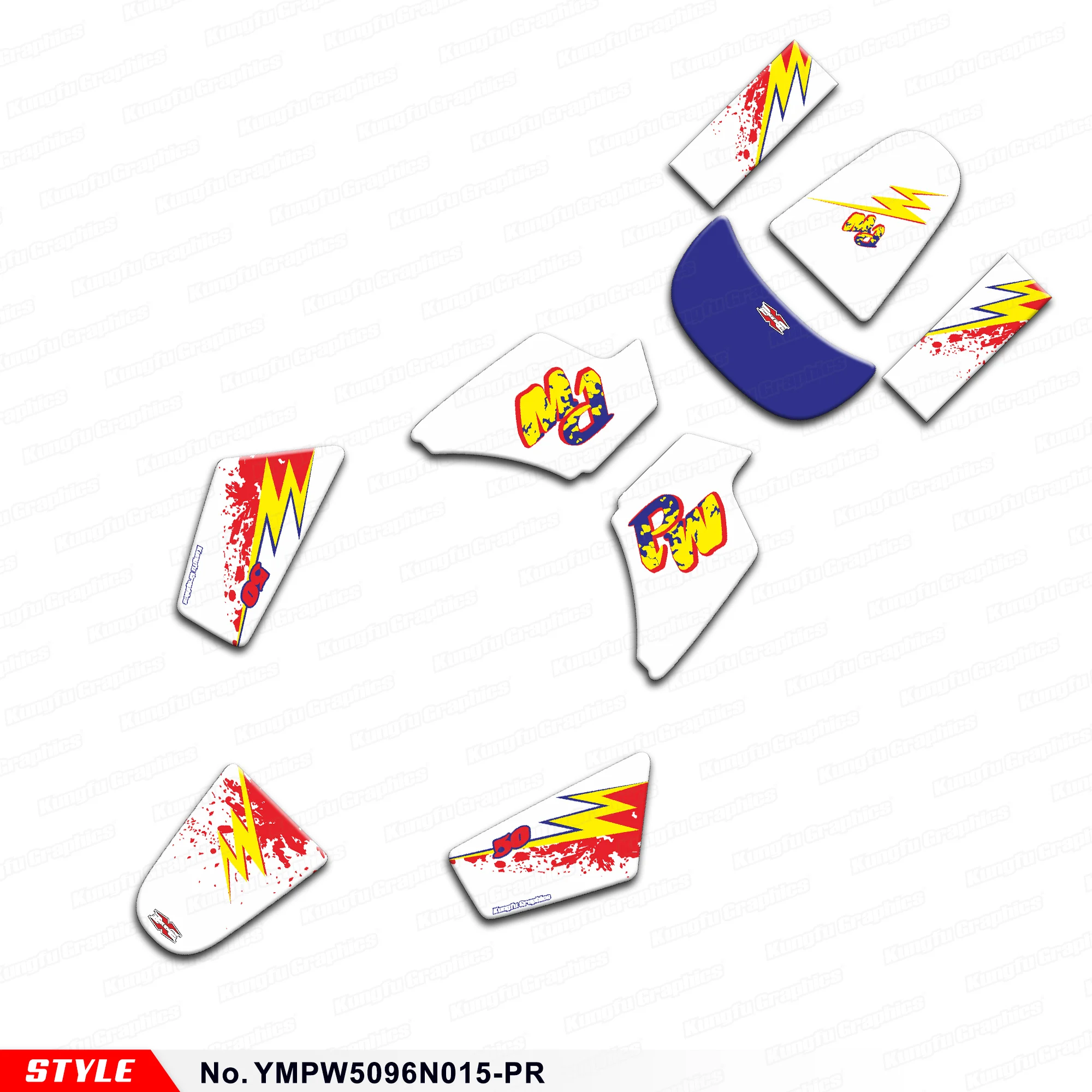

JY RACING Graphics Decal Kit Motorcycle Stickers for Yamaha PW50 PW 50 Piwi50 Piwi 50, Decoration, YMPW5096N015-PR